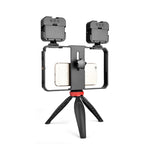YELANGU PC203 YLG1801C Vlogging Live Broadcast LED Selfie Light Smartphone Video Rig Handle Stabilizer Plastic Bracket Tripod Kits, PC203