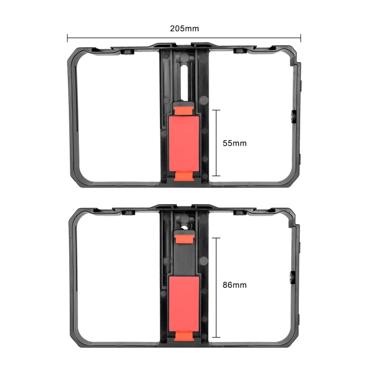 YELANGU PC204 YLG1801D Vlogging Live Broadcast LED Selfie Light Smartphone Video Rig Handle Stabilizer Bracket Kits with Microphone & Tripod, PC204