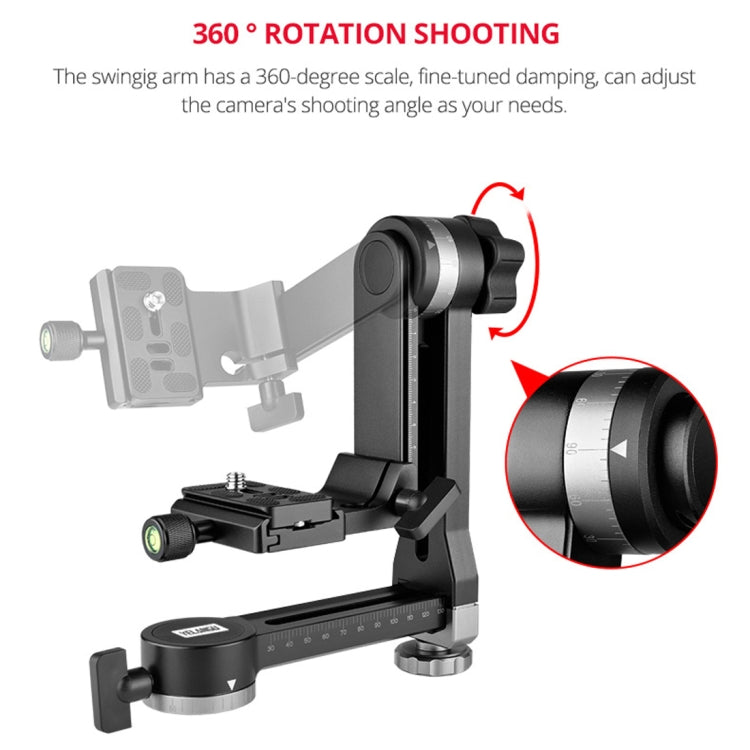 YELANGU A171 YLG0401E-C 360 Degree Rotation Horizontal Cantilever Gimbal Tripod Head for Home DV and SLR Cameras, YELANGU A171