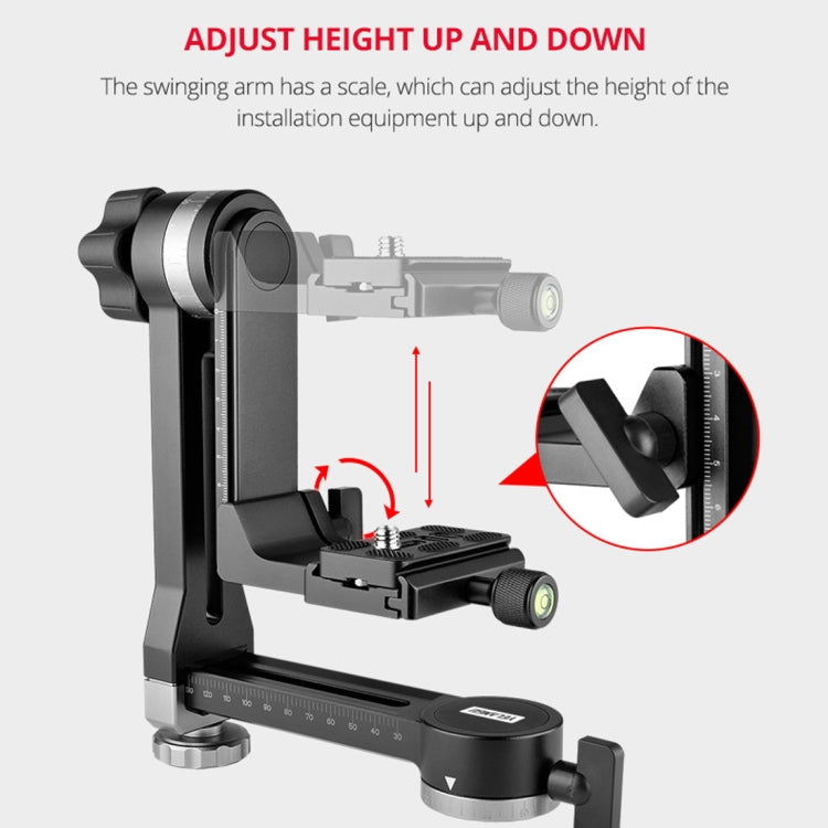 YELANGU A171 YLG0401E-C 360 Degree Rotation Horizontal Cantilever Gimbal Tripod Head for Home DV and SLR Cameras, YELANGU A171