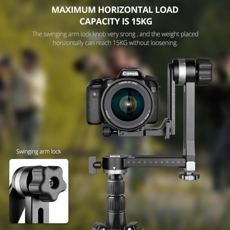 YELANGU A171 YLG0401E-C 360 Degree Rotation Horizontal Cantilever Gimbal Tripod Head for Home DV and SLR Cameras, YELANGU A171