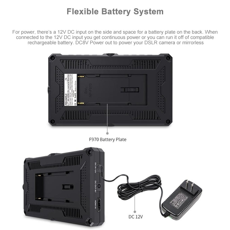 FEELWORLD F6 1920x1080 5.5 inch IPS Screen HDMI 4K Camera Field Monitor, F6