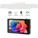 FEELWORLD LUT6 1920x1080 2600 nits 6 inch IPS Screen HDMI 4K Touch Control Camera Field Monitor, LUT6