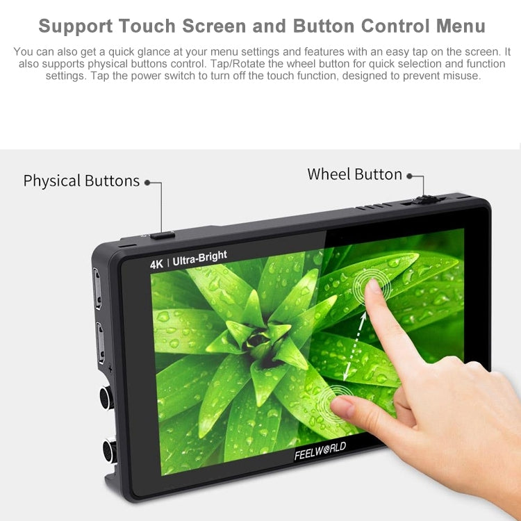 FEELWORLD LUT6S 1920x1080 2600 nits 6 inch IPS Screen HDMI 4K Touch Screen SDI HDI Camera Field Monitor, LUT6S