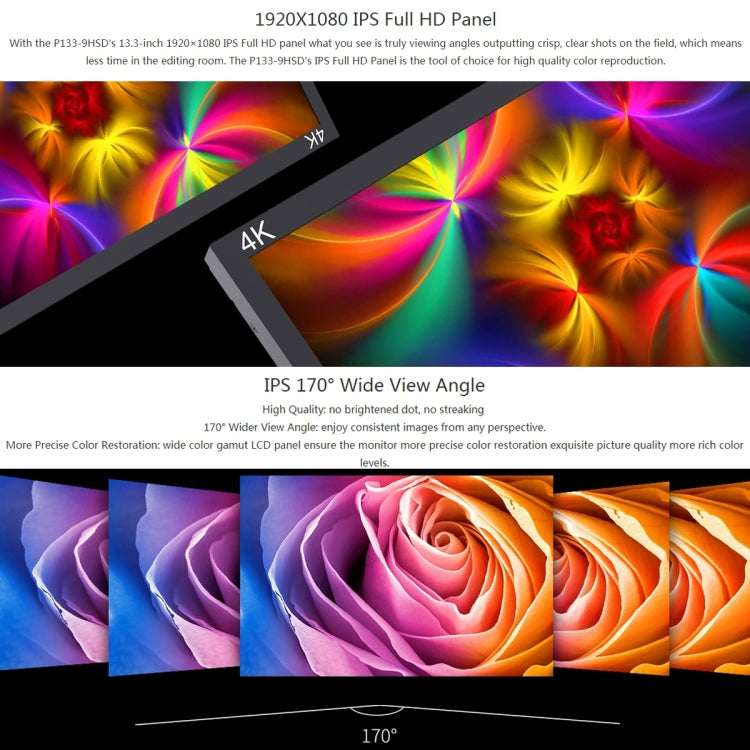 SEETEC P133-9HSD 1920x1080 13.3 inch Broadcast Level Full HD Media Film Camera Field Monitor, P133-9HSD