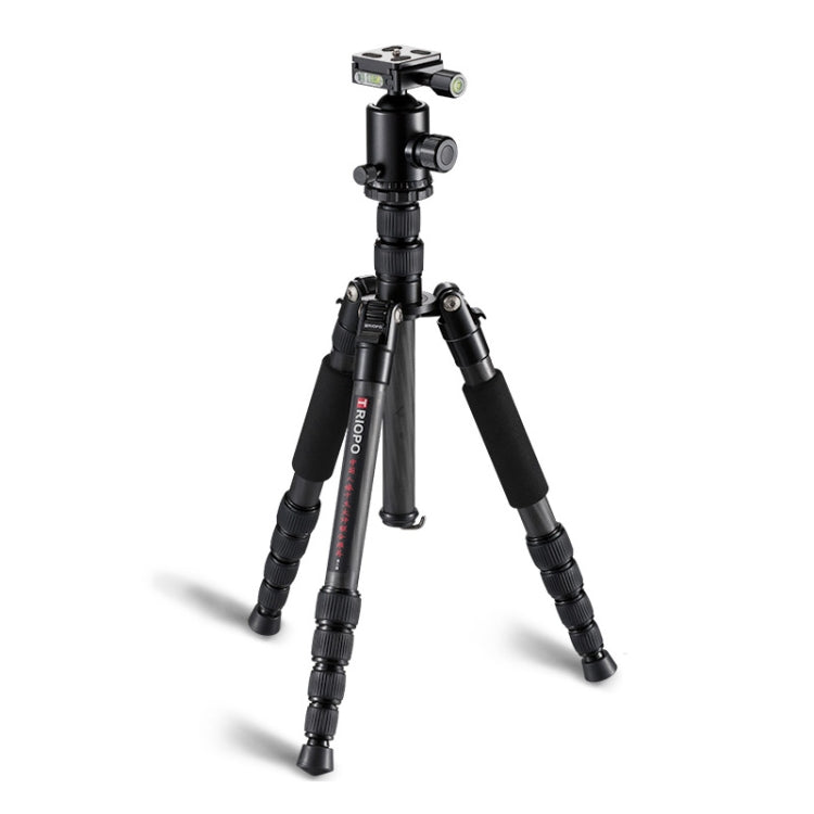 TRIOPO T259G+Q2 Adjustable Portable Carbon Fiber Tripod with Q-2 Ball Head for SLR Camera, T259G+Q2