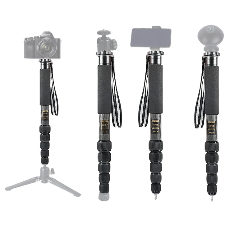 BEXIN P306C Portable Travel Outdoor DSLR Camera Carbon Fiber Monopod Holder, P306C