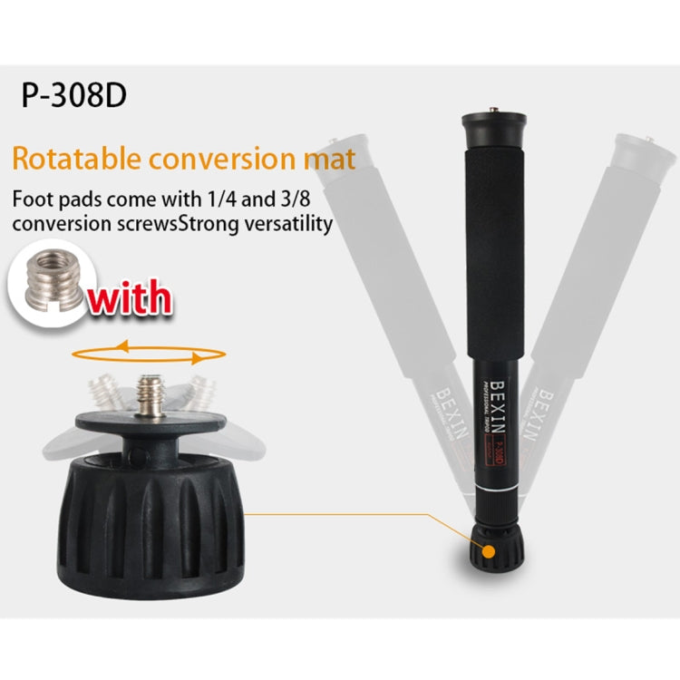 BEXIN P308D Portable Travel Outdoor DSLR Camera Aluminum Alloy Monopod Holder, P308D