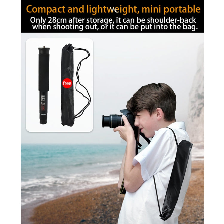 BEXIN P308D Portable Travel Outdoor DSLR Camera Aluminum Alloy Monopod Holder, P308D
