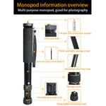 BEXIN P308B Portable Travel Outdoor DSLR Camera Aluminum Alloy Monopod Holder, P308B