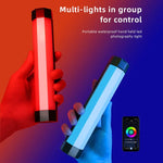 مصباح فيديو LED ملون RGB من LUXCeO مع تطبيق تحكم، درجة حرارة لون قابلة للتعديل، مقاوم للماء، ضوء تعبئة يدوي مع جهاز تحكم عن بُعد، P200 RGB