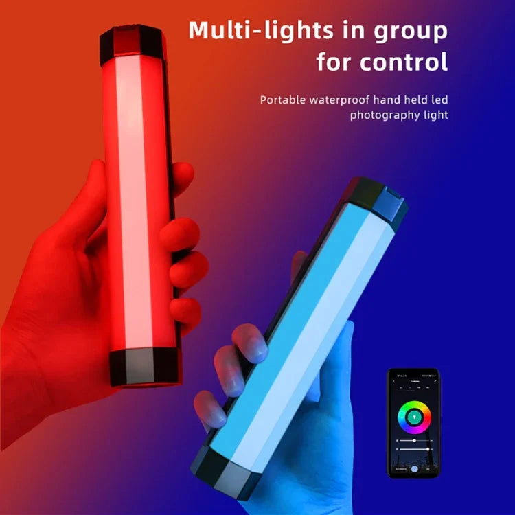 مصباح فيديو LED ملون RGB من LUXCeO مع تطبيق تحكم، درجة حرارة لون قابلة للتعديل، مقاوم للماء، ضوء تعبئة يدوي مع جهاز تحكم عن بُعد، P200 RGB