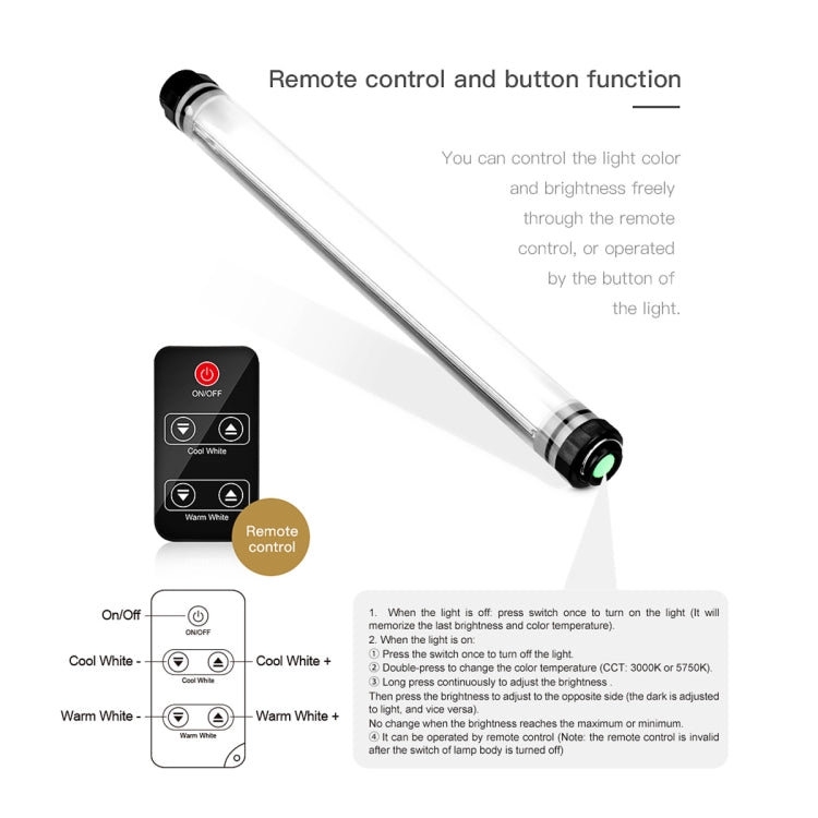 LUXCeO P7 Dual Color Temperature Photo LED Stick Video Light Waterproof Handheld LED Fill Light with Remote Control, P7
