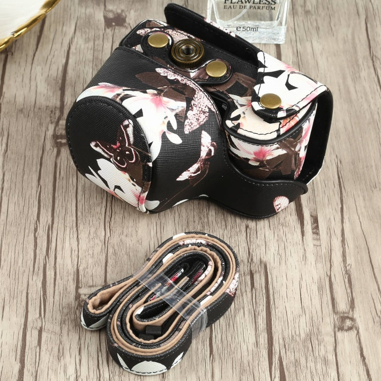 Flower Pattern PU Leather Camera Case for Sony A6000 / A6300 / A6400 / Nex 6