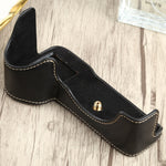 1/4 inch Thread PU Leather Camera Half Case Base for Sony ILCE-7RM4 / A7RM4 / A7R IV, For Sony ILCE-7RM4