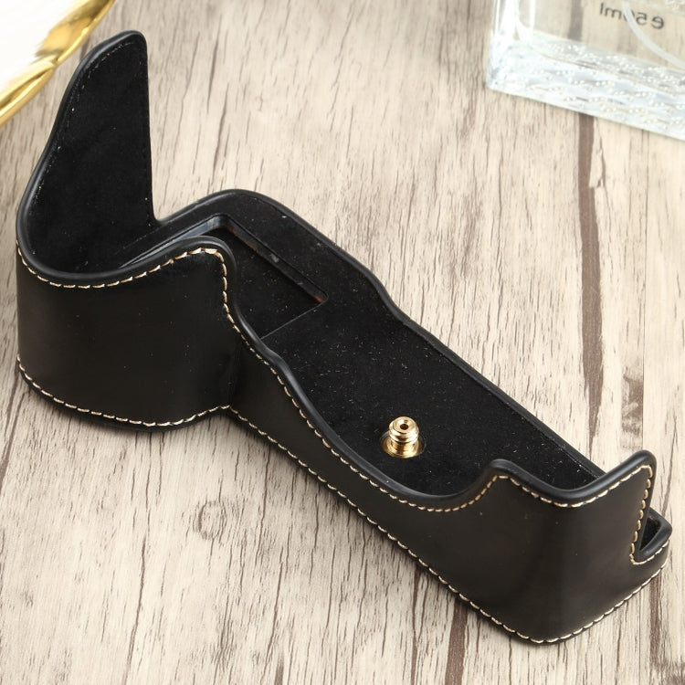 1/4 inch Thread PU Leather Camera Half Case Base for Sony ILCE-7RM4 / A7RM4 / A7R IV, For Sony ILCE-7RM4