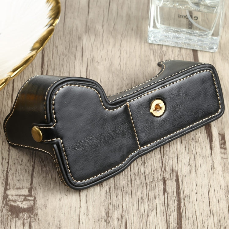 1/4 inch Thread PU Leather Camera Half Case Base for Sony ILCE-7RM4 / A7RM4 / A7R IV, For Sony ILCE-7RM4