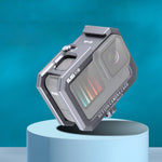 RUIGPRO for GoPro HERO10 Black / HERO9 Black Metal Border Frame Mount Protective Cage with Dual Cold Shoes Base, Silver Grey