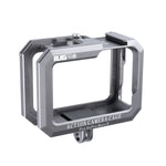 RUIGPRO for GoPro HERO10 Black / HERO9 Black Metal Border Frame Mount Protective Cage with Dual Cold Shoes Base, Silver Grey