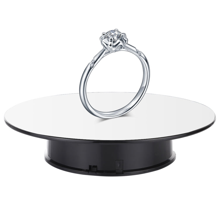 25cm 360 Degree Electric Rotating Mirror Surface Turntable Display Stand Video Shooting Props Turntable for Photography, Load 3kg, Powered by Battery, 25cm Mirror/Powered by Battery(B), 25cm Mirror/Powered by Battery(W), 25cm Mirror/Powered by Battery(WB)
