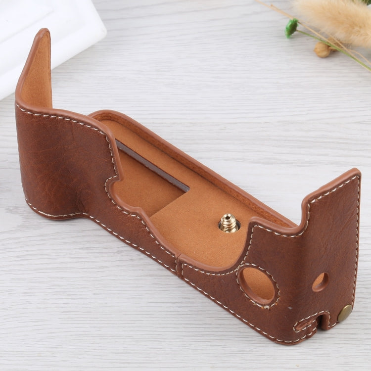 1/4 inch Thread Litchi Texture PU Leather Camera Half Case Base for FUJIFILM X-T4, For FUJIFILM X-T4 Litchi