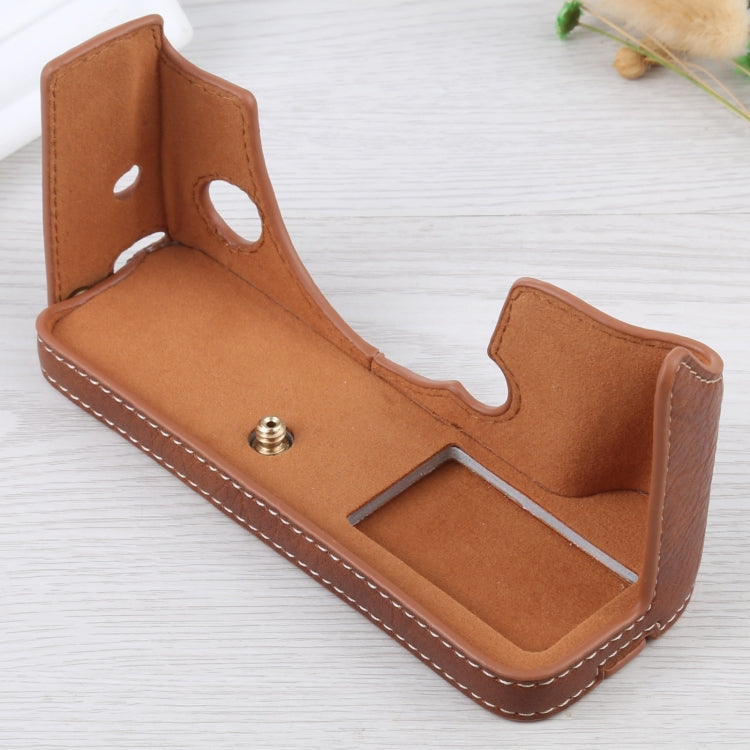 1/4 inch Thread Litchi Texture PU Leather Camera Half Case Base for FUJIFILM X-T4, For FUJIFILM X-T4 Litchi