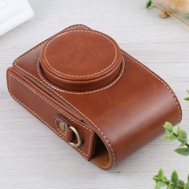 Vertical Flip Full Body Camera PU Leather Case Bag with Strap for Ricoh GR III / GRII, Sony ZV-1 / DSC-RX100M7 / RX100M6 / RX100M5 / RX100M2, For Ricoh GR III