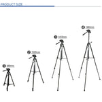 WeiFeng WT-3560 3-Section Folding Legs Live Broadcast Aluminum Alloy Tripod Mount, WT-3560