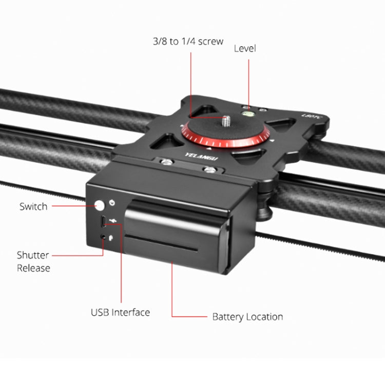 YELANGU L80TC 80cm Electrical Slide Rail Track with 2.4GHz Remote Control for SLR Cameras / Video Cameras, L80TC 80cm
