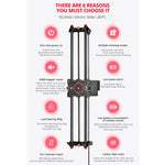 YELANGU L80TC 80cm Electrical Slide Rail Track with 2.4GHz Remote Control for SLR Cameras / Video Cameras, L80TC 80cm