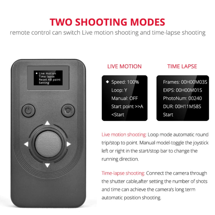 YELANGU L80TC 80cm Electrical Slide Rail Track with 2.4GHz Remote Control for SLR Cameras / Video Cameras, L80TC 80cm