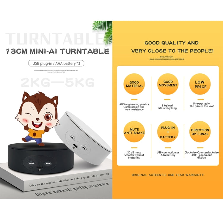 13cm Xiaoai Electric Rotating Turntable Display Stand Video Shooting Props Turntable, 13cm
