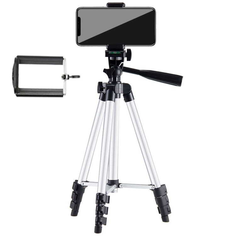 Live Broadcast Tripod 4-Section Folding Legs Aluminum Alloy Tripod Mount with U-Shape Three-Dimensional Tripod Head for DSLR & Digital Camera, Adjustable Height: 35-106cm, 3110 Silver