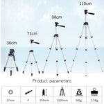 Live Broadcast Tripod 4-Section Folding Legs Aluminum Alloy Tripod Mount with U-Shape Three-Dimensional Tripod Head for DSLR & Digital Camera, Adjustable Height: 35-106cm, 3110 Silver