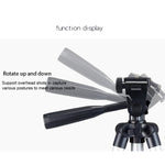 Live Broadcast Tripod 4-Section Folding Legs Aluminum Alloy Tripod Mount with U-Shape Three-Dimensional Tripod Head for DSLR & Digital Camera, Adjustable Height: 35-106cm, 3110 Silver