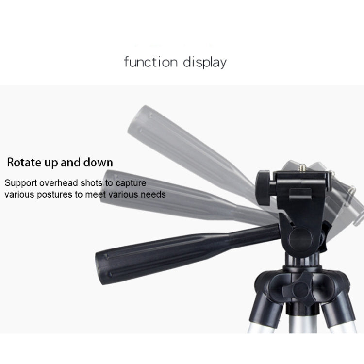 Live Broadcast Tripod 4-Section Folding Legs Aluminum Alloy Tripod Mount with U-Shape Three-Dimensional Tripod Head for DSLR & Digital Camera, Adjustable Height: 35-106cm, 3110 Silver