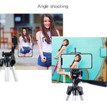 Live Broadcast Tripod 4-Section Folding Legs Aluminum Alloy Tripod Mount with U-Shape Three-Dimensional Tripod Head for DSLR & Digital Camera, Adjustable Height: 35-106cm, 3110 Silver
