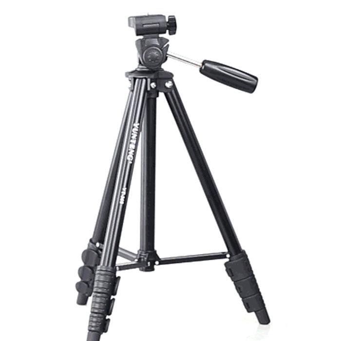 YUNTENG VCT-680RM 4-Section Folding Legs Aluminum Alloy Tripod Mount with Three-Dimensional Tripod Head for DSLR & Digital Camera, Adjustable Height: 46-138cm, VCT-680RM