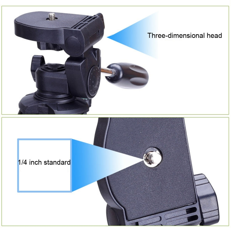 YUNTENG VCT-680RM 4-Section Folding Legs Aluminum Alloy Tripod Mount with Three-Dimensional Tripod Head for DSLR & Digital Camera, Adjustable Height: 46-138cm, VCT-680RM