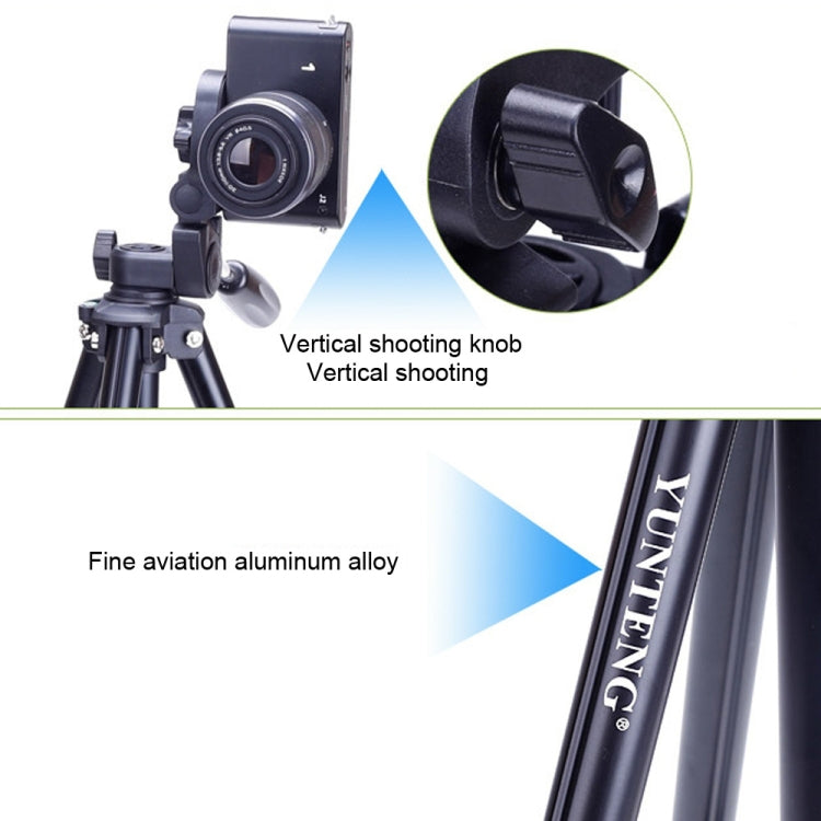 YUNTENG VCT-680RM 4-Section Folding Legs Aluminum Alloy Tripod Mount with Three-Dimensional Tripod Head for DSLR & Digital Camera, Adjustable Height: 46-138cm, VCT-680RM
