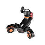 YELANGU L4X-BC Camera Wheel Dolly II Electric Track Slider 3-Wheel Video Pulley Rolling Dolly Car with Ballhead, Load: 3kg, L4X-BC