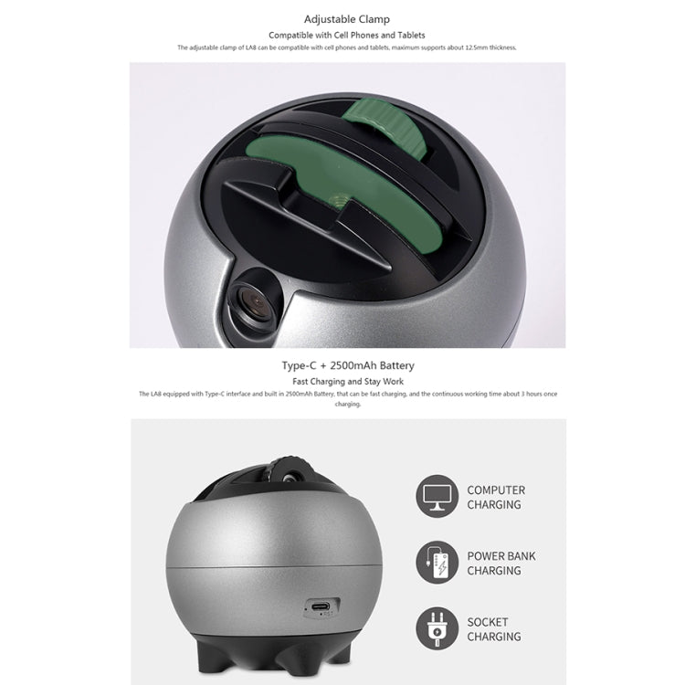 LAIZESKE LA8 Smart Robot Cameraman 360 Degree Auto Tracking Phone Holder, LA8