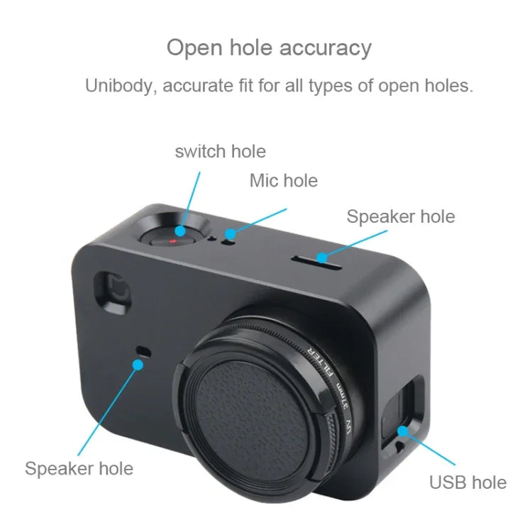 Housing Shell Aluminum Alloy Protective Cage with 37mm Filter Lens & Lens Cap & Screw for Xiaomi Mijia Small Camera