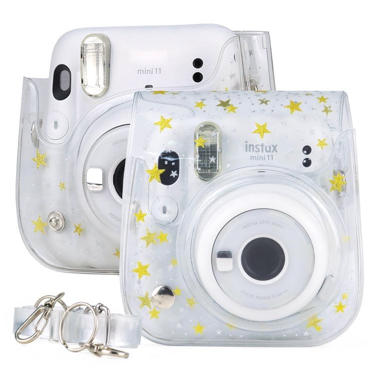 Stars Crystal PVC Hard Case Camera Bag with Shoulder Strap for FUJIFILM Instax Mini 11, Transparent