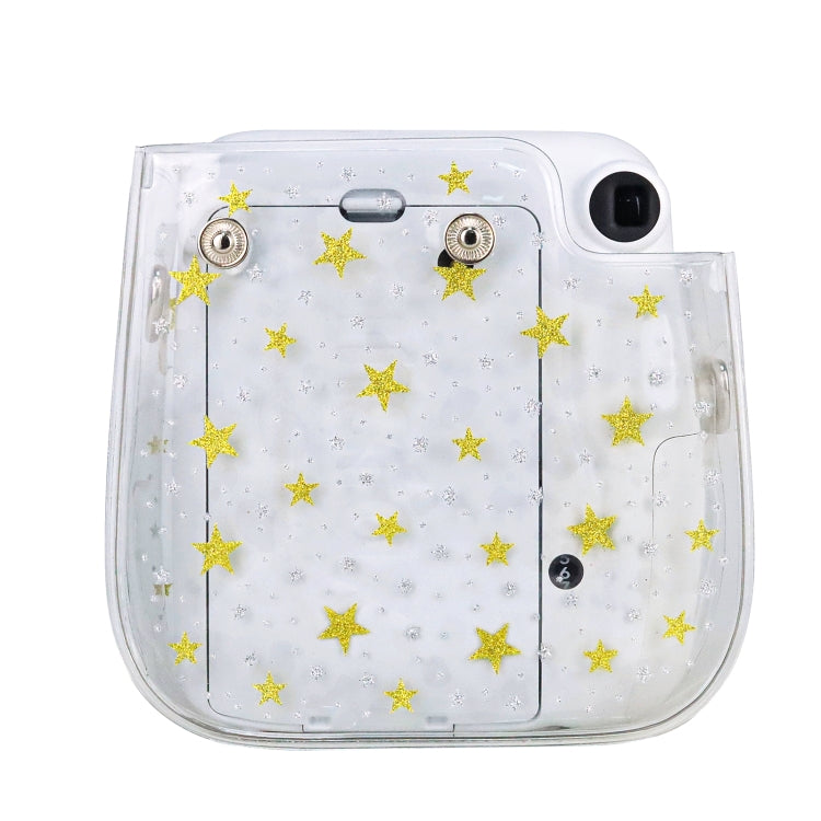 Stars Crystal PVC Hard Case Camera Bag with Shoulder Strap for FUJIFILM Instax Mini 11, Transparent