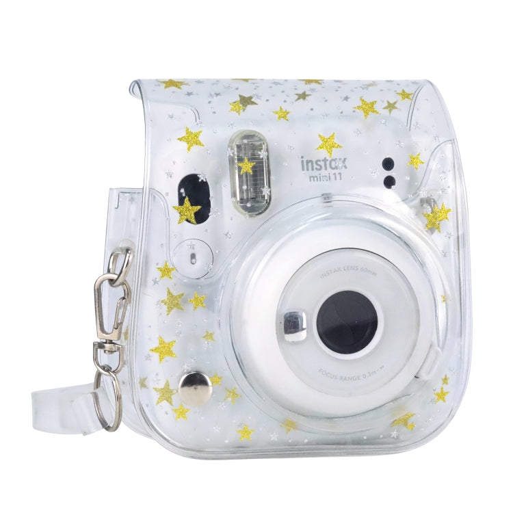 Stars Crystal PVC Hard Case Camera Bag with Shoulder Strap for FUJIFILM Instax Mini 11, Transparent