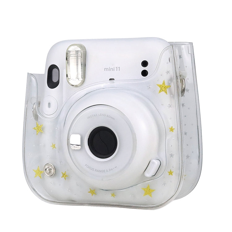 Stars Crystal PVC Hard Case Camera Bag with Shoulder Strap for FUJIFILM Instax Mini 11, Transparent