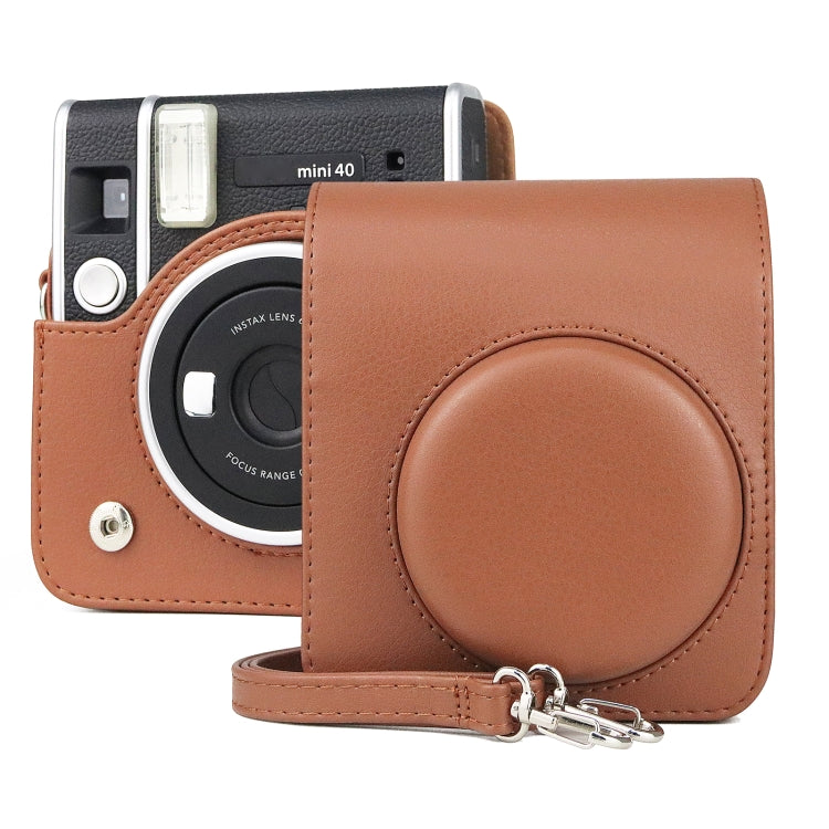 Full Body Camera Retro PU Leather Case Bag with Strap for FUJIFILM instax mini 40, For FUJIFILM instax mini 40