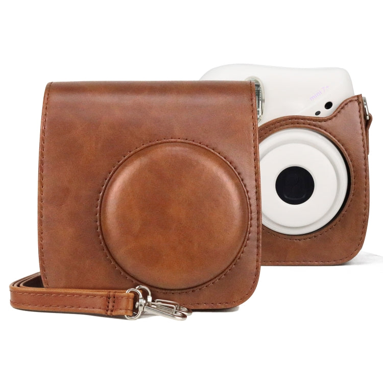 Retro Full Body PU Leather Case Camera  Bag with Strap for FUJIFILM instax mini 7+, For FUJIFILM instax mini 7+