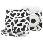Milk Cow Full Body PU Leather Case Camera  Bag with Strap for FUJIFILM instax mini 7+, Milk Cow